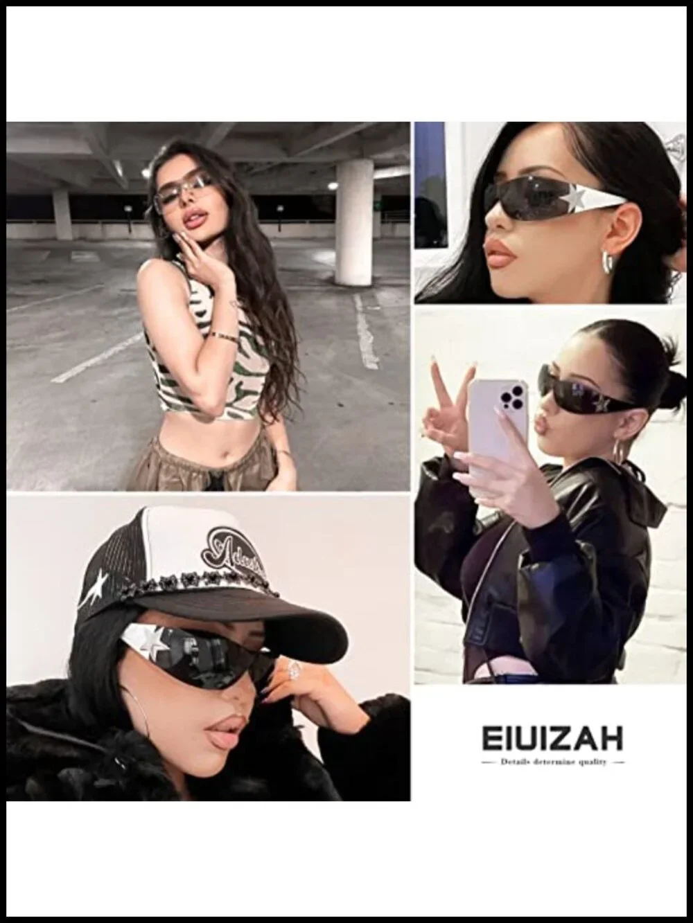 Y2K Wrap Around Oversized Frameless Sunglasses UV400